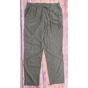 Kut From The Kloth Linen Blend Lounge Capris Size Small Olive‎ Green Relaxed Fit